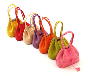 Small fairtrade bags with drawstring and handles